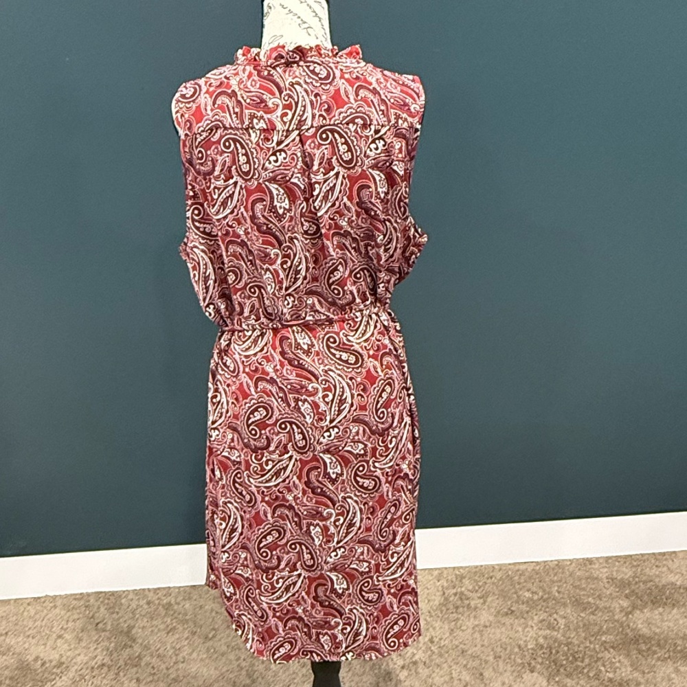 🌿 Market & Spruce | Red Paisley Ruffle Tie-Waist Dress XXL - Picture 4 of 5